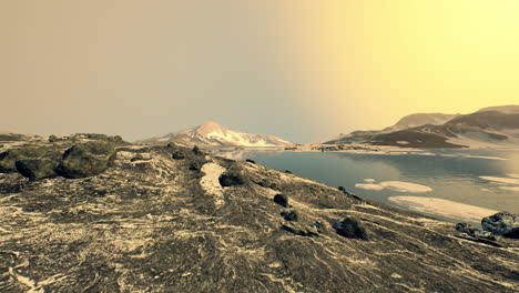 coastline-of-Antarctica-with-stones-and-ice